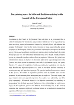 Bargaining power in informal decision-making in the Council of the European Union
