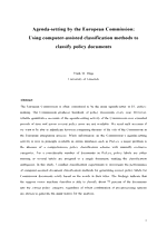 Agenda-setting by the European Commission: Using Computer-Assisted Classification Methods to Classify Policy Documents