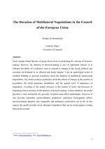 The Duration of Multilateral Negotiations in the Council of the European Union